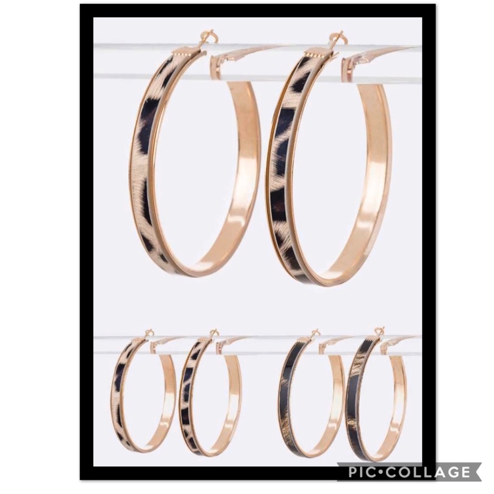Animal print hoops